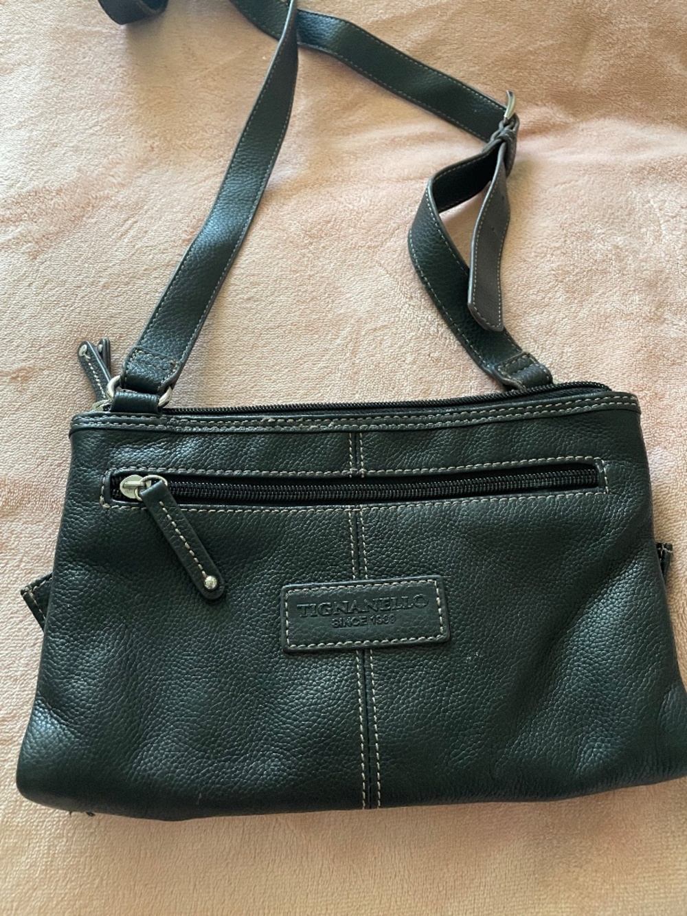 Tignanello Brown Leather Crossbody Bag